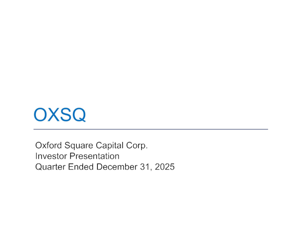 OXSQ Investor Presentation for the Quarter Ended December 31, 2025